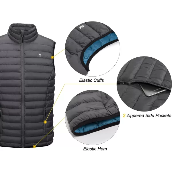 Little Donkey Andy Men's Lightweight Warm Puffer Vest Outdoor Sleeveless Jacket for Golf Hiking Casual Travel