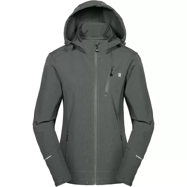 Little Donkey Andy Women's Softshell Jacket Ski Jacket with Removable Hood, Fleece Lined and Water Repellent