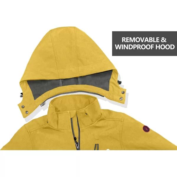 Little Donkey Andy Women's Softshell Jacket Ski Jacket with Removable Hood, Fleece Lined and Water Repellent