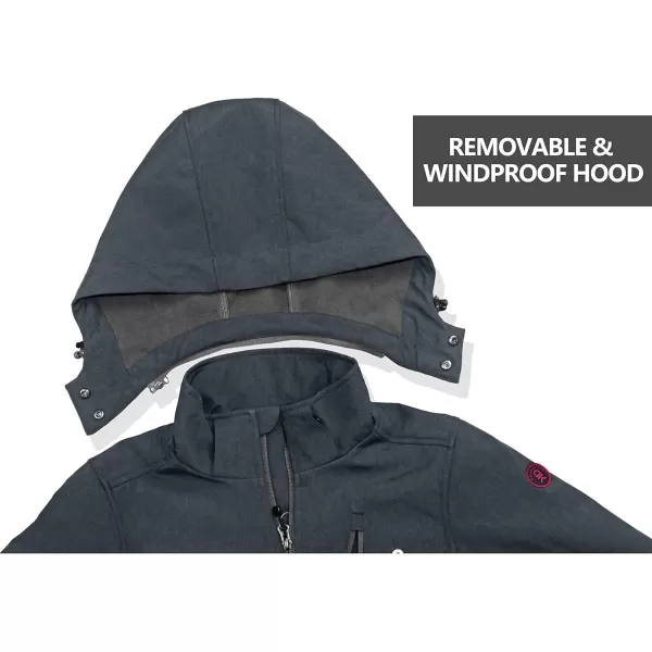 Little Donkey Andy Women's Softshell Jacket Ski Jacket with Removable Hood, Fleece Lined and Water Repellent