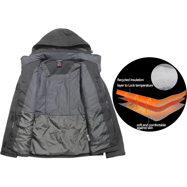Little Donkey Andy Women's Waterproof Ski Snowboarding Jacket Windproof Warm Coat with Detachable Hood