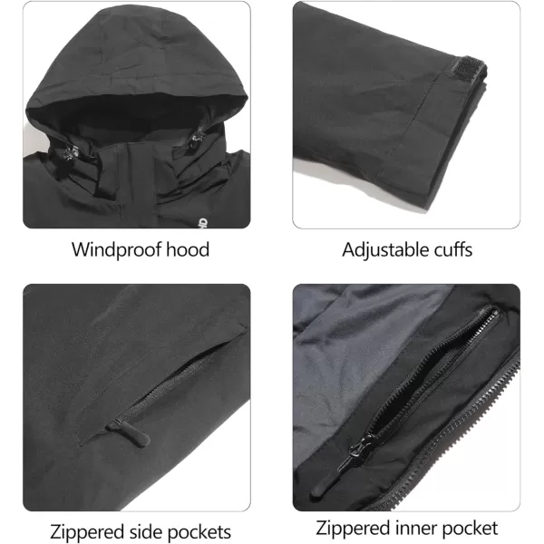 Little Donkey Andy Women's Waterproof Ski Snowboarding Jacket Windproof Warm Coat with Detachable Hood