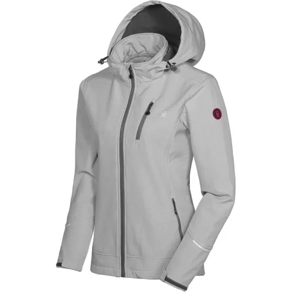 Little Donkey Andy Women's Softshell Jacket Ski Jacket with Removable Hood, Fleece Lined and Water Repellent