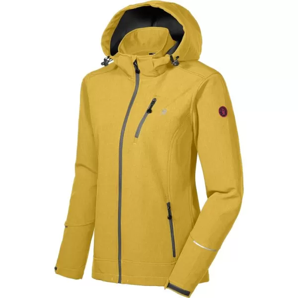 Little Donkey Andy Women's Softshell Jacket Ski Jacket with Removable Hood, Fleece Lined and Water Repellent
