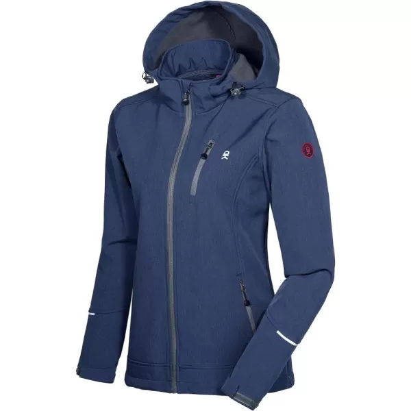 Little Donkey Andy Women's Softshell Jacket Ski Jacket with Removable Hood, Fleece Lined and Water Repellent