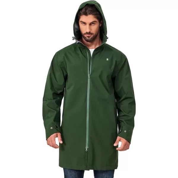 Little Donkey Andy Men's Waterproof Rain Jacket Outdoor Lightweight Mountain Windbreaker Long Coat for Hiking,Golf,Travel