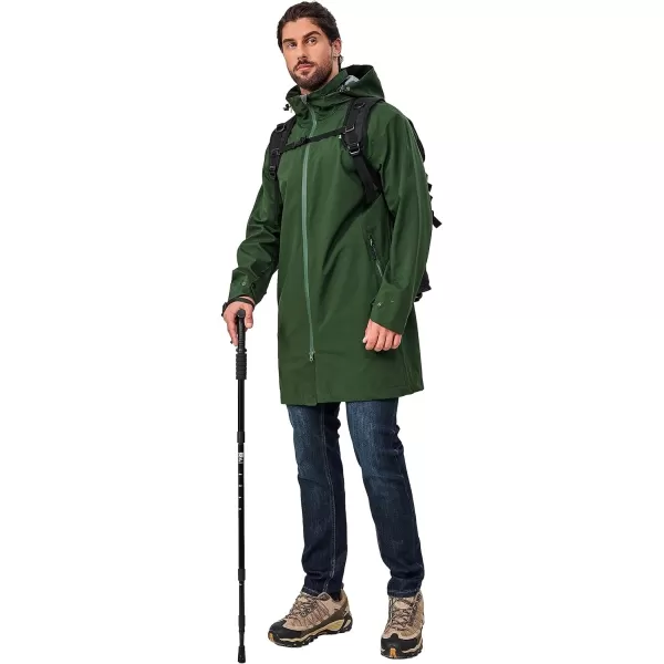 Little Donkey Andy Men's Waterproof Rain Jacket Outdoor Lightweight Mountain Windbreaker Long Coat for Hiking,Golf,Travel