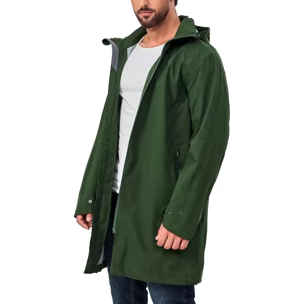 Little Donkey Andy Men's Waterproof Rain Jacket Outdoor Lightweight Mountain Windbreaker Long Coat for Hiking,Golf,Travel