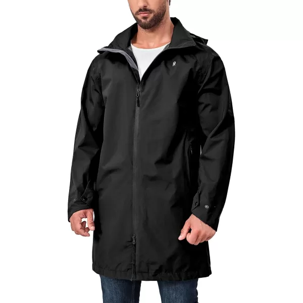 Little Donkey Andy Men's Waterproof Rain Jacket Outdoor Lightweight Mountain Windbreaker Long Coat for Hiking,Golf,Travel