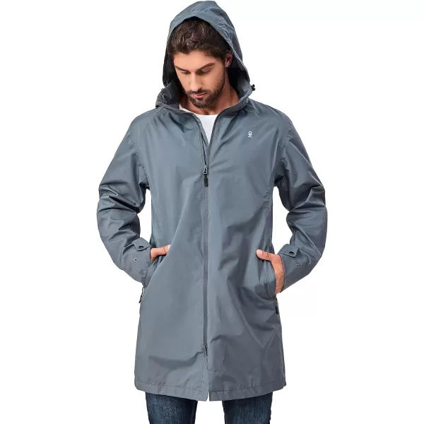 Little Donkey Andy Men's Waterproof Rain Jacket Outdoor Lightweight Mountain Windbreaker Long Coat for Hiking,Golf,Travel