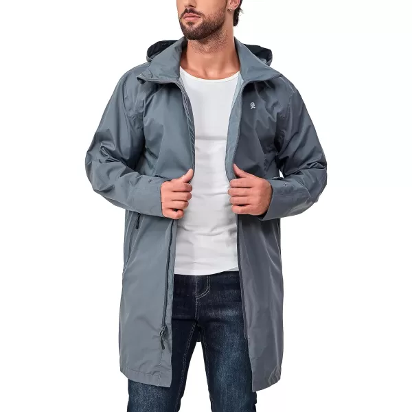 Little Donkey Andy Men's Waterproof Rain Jacket Outdoor Lightweight Mountain Windbreaker Long Coat for Hiking,Golf,Travel