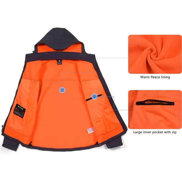 Little Donkey Andy Men's Waterproof Softshell Jacket with Detachable Sleeves and Hood, Fleece Mountain Ski Snow Rain Coat