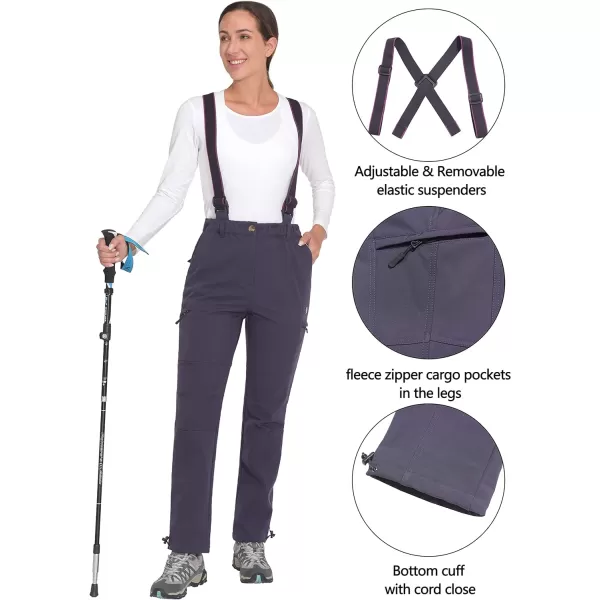 Little Donkey Andy Womens Insulated Ski Bibs Snow Pants Water Resistant Snowboard Softshell Pants with Suspenders