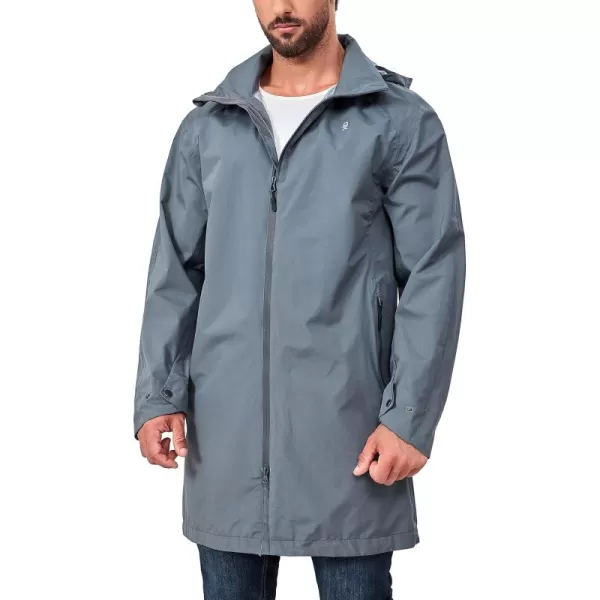 Little Donkey Andy Men's Waterproof Rain Jacket Outdoor Lightweight Mountain Windbreaker Long Coat for Hiking,Golf,Travel