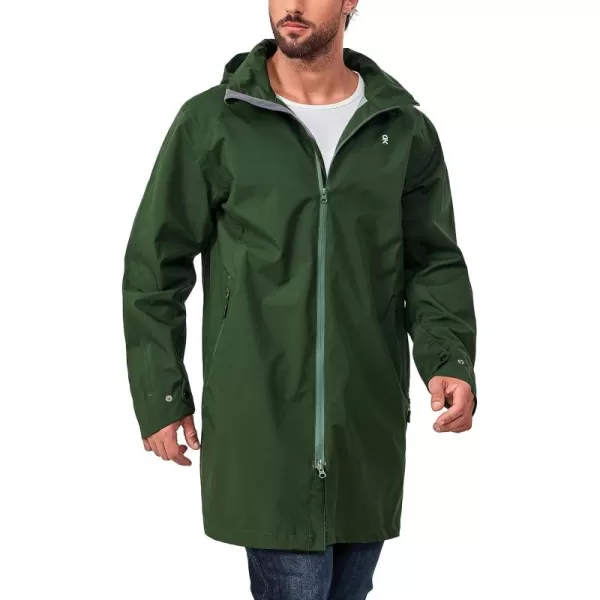 Little Donkey Andy Men's Waterproof Rain Jacket Outdoor Lightweight Mountain Windbreaker Long Coat for Hiking,Golf,Travel