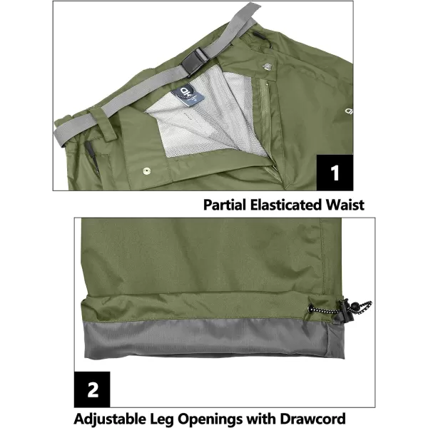 Little Donkey Andy Men's Lightweight Waterproof Rain Pants Breathable Hiking Pant for Outdoor Fishing
