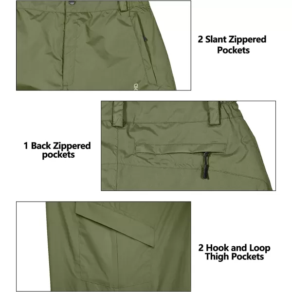 Little Donkey Andy Men's Lightweight Waterproof Rain Pants Breathable Hiking Pant for Outdoor Fishing