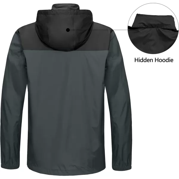Little Donkey Andy Mens Packable Waterproof Ultralight Rain Jacket Lightweight Hooded Raincoat Hiking Travel