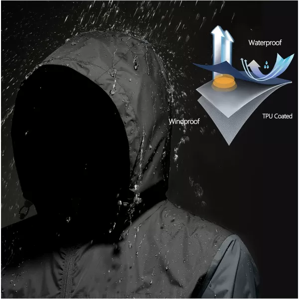 Little Donkey Andy Mens Packable Waterproof Ultralight Rain Jacket Lightweight Hooded Raincoat Hiking Travel