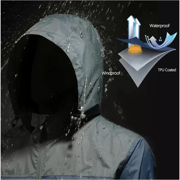 Little Donkey Andy Mens Packable Waterproof Ultralight Rain Jacket Lightweight Hooded Raincoat Hiking Travel