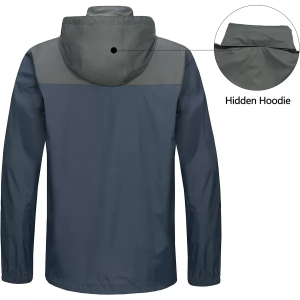 Little Donkey Andy Mens Packable Waterproof Ultralight Rain Jacket Lightweight Hooded Raincoat Hiking Travel