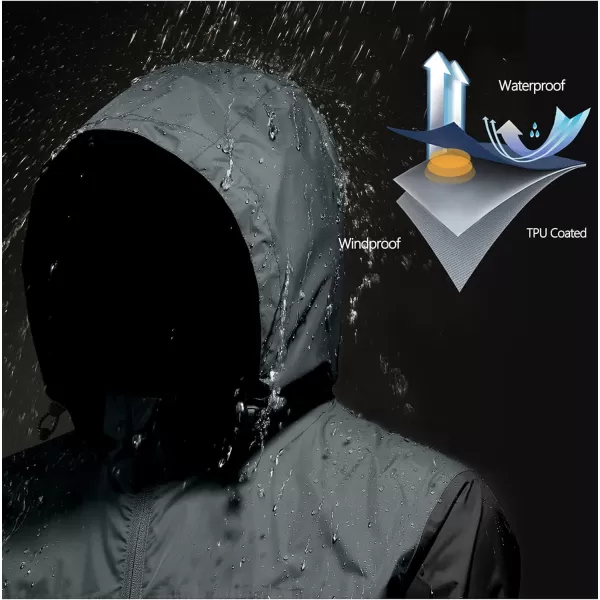 Little Donkey Andy Mens Packable Waterproof Ultralight Rain Jacket Lightweight Hooded Raincoat Hiking Travel
