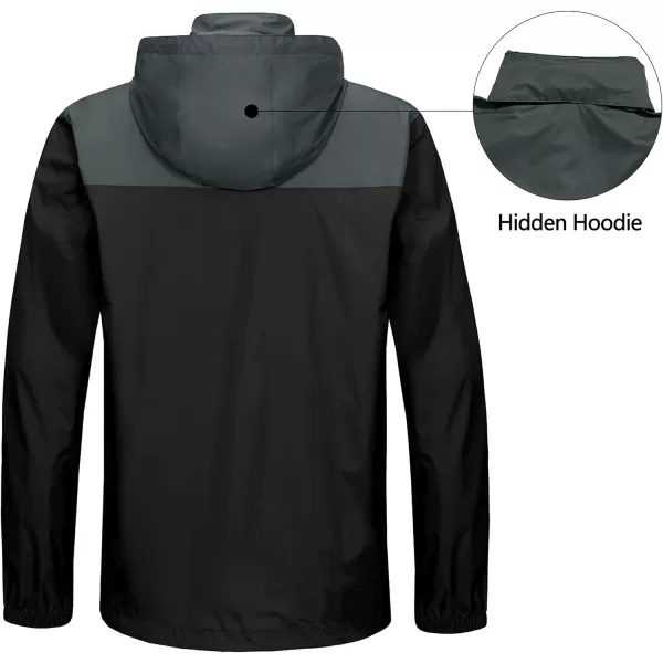 Little Donkey Andy Mens Packable Waterproof Ultralight Rain Jacket Lightweight Hooded Raincoat Hiking Travel
