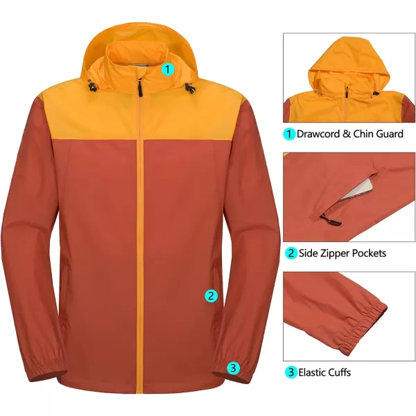 Little Donkey Andy Mens Packable Waterproof Ultralight Rain Jacket Lightweight Hooded Raincoat Hiking Travel