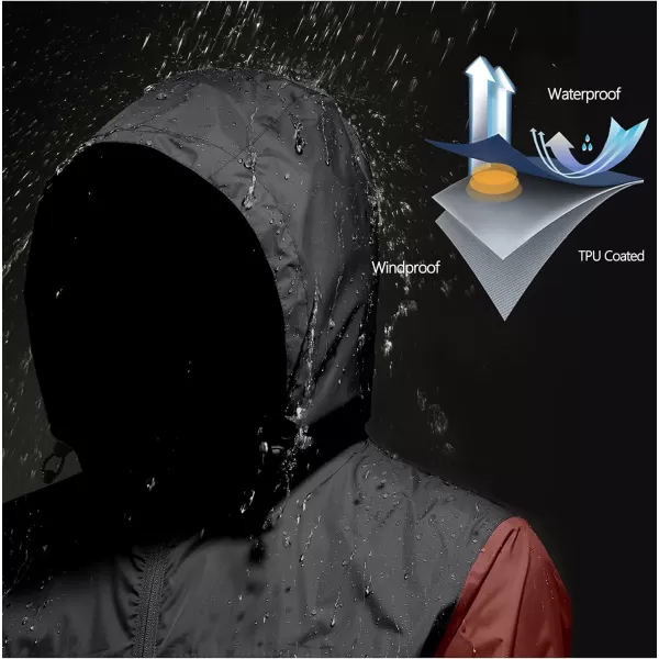 Little Donkey Andy Mens Packable Waterproof Ultralight Rain Jacket Lightweight Hooded Raincoat Hiking Travel