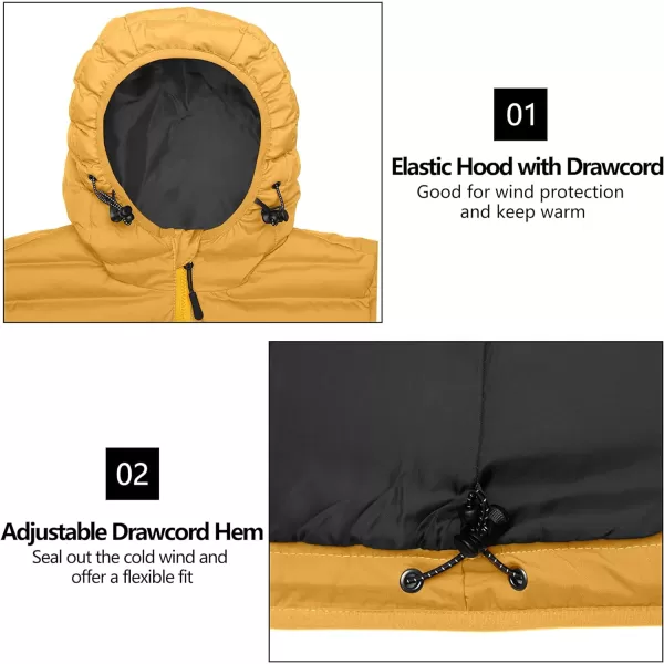 Little Donkey Andy Men's Warm Waterproof Puffer Jacket Hooded Windproof Winter Coat with Recycled Insulation