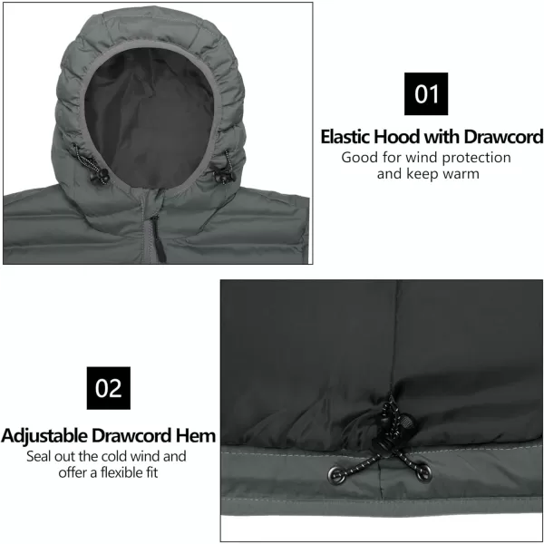 Little Donkey Andy Men's Warm Waterproof Puffer Jacket Hooded Windproof Winter Coat with Recycled Insulation