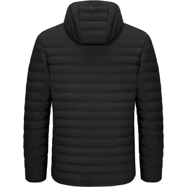 Little Donkey Andy Men's Warm Waterproof Puffer Jacket Hooded Windproof Winter Coat with Recycled Insulation
