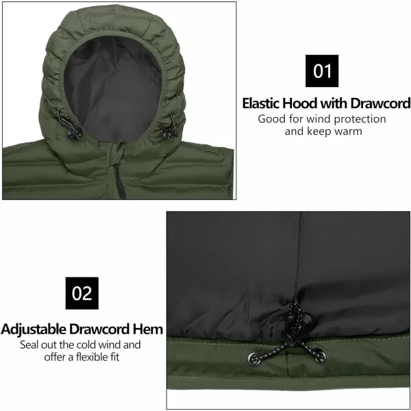 Little Donkey Andy Men's Warm Waterproof Puffer Jacket Hooded Windproof Winter Coat with Recycled Insulation