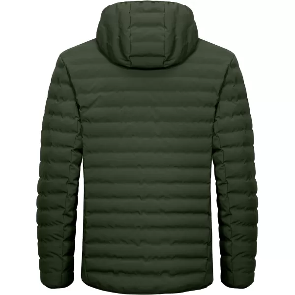 Little Donkey Andy Men's Warm Waterproof Puffer Jacket Hooded Windproof Winter Coat with Recycled Insulation