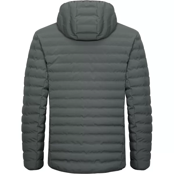 Little Donkey Andy Men's Warm Waterproof Puffer Jacket Hooded Windproof Winter Coat with Recycled Insulation