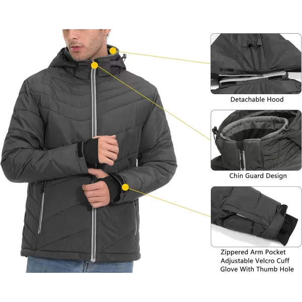 Little Donkey Andy Men's Warm Windproof Ski Insulated Jacket Water Repellent Winter Snowboarding Snow Coat