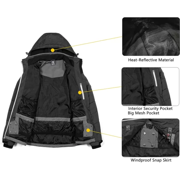 Little Donkey Andy Men's Warm Windproof Ski Insulated Jacket Water Repellent Winter Snowboarding Snow Coat