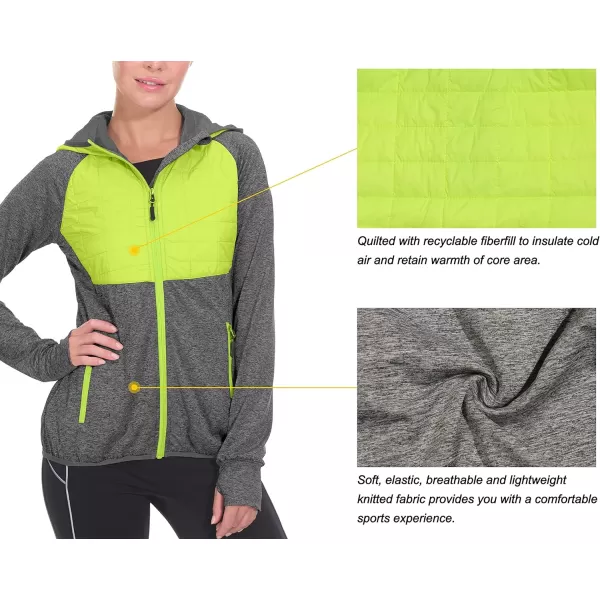 Little Donkey Andy Women's Lightweight Thermal Running Jacket Hybrid Quilted Full Zip Golf Jacket with Hood
