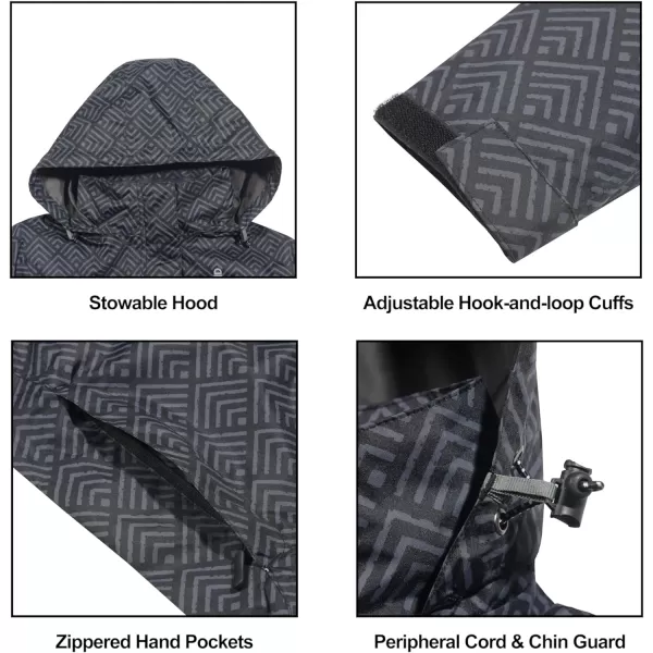 Little Donkey Andy Women’s Waterproof Rain Jacket Outdoor Windbreaker Rain Shell for Hiking, Travel