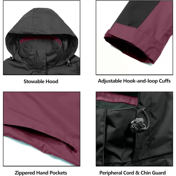 Little Donkey Andy Women’s Waterproof Rain Jacket Outdoor Windbreaker Rain Shell for Hiking, Travel