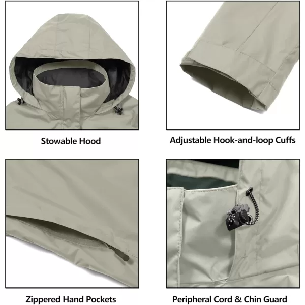 Little Donkey Andy Women’s Waterproof Rain Jacket Outdoor Windbreaker Rain Shell for Hiking, Travel