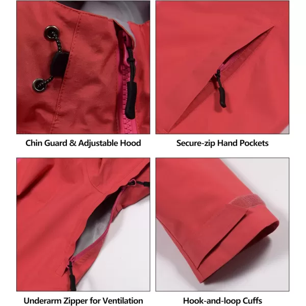 Little Donkey Andy Women’s Waterproof Rain Jacket Outdoor Windbreaker Rain Shell for Hiking, Travel