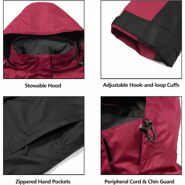 Little Donkey Andy Women’s Waterproof Rain Jacket Outdoor Windbreaker Rain Shell for Hiking, Travel