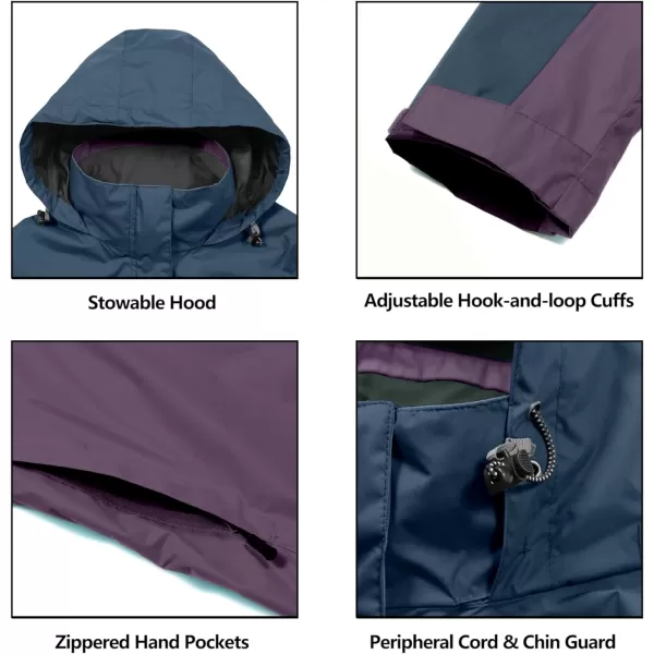 Little Donkey Andy Women’s Waterproof Rain Jacket Outdoor Windbreaker Rain Shell for Hiking, Travel