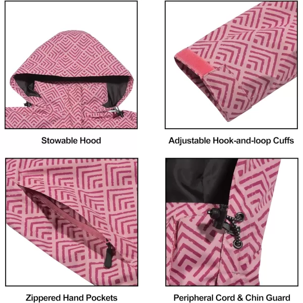Little Donkey Andy Women’s Waterproof Rain Jacket Outdoor Windbreaker Rain Shell for Hiking, Travel