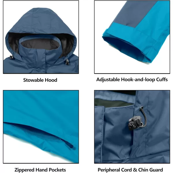 Little Donkey Andy Women’s Waterproof Rain Jacket Outdoor Windbreaker Rain Shell for Hiking, Travel