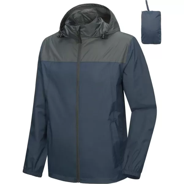 Little Donkey Andy Mens Packable Waterproof Ultralight Rain Jacket Lightweight Hooded Raincoat Hiking Travel