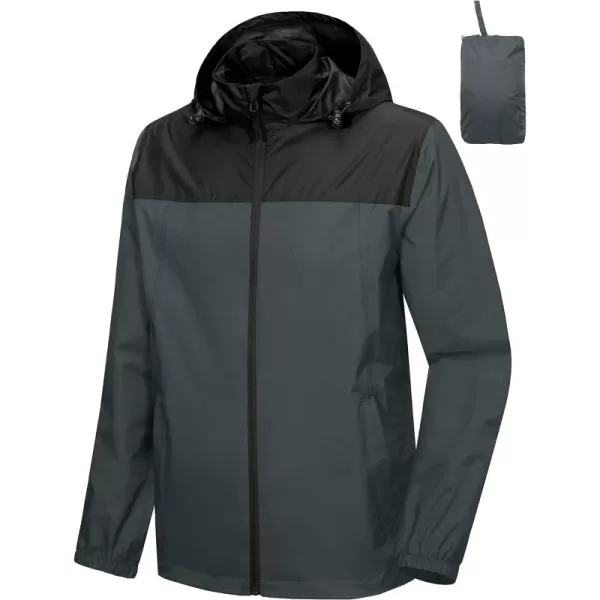 Little Donkey Andy Mens Packable Waterproof Ultralight Rain Jacket Lightweight Hooded Raincoat Hiking Travel