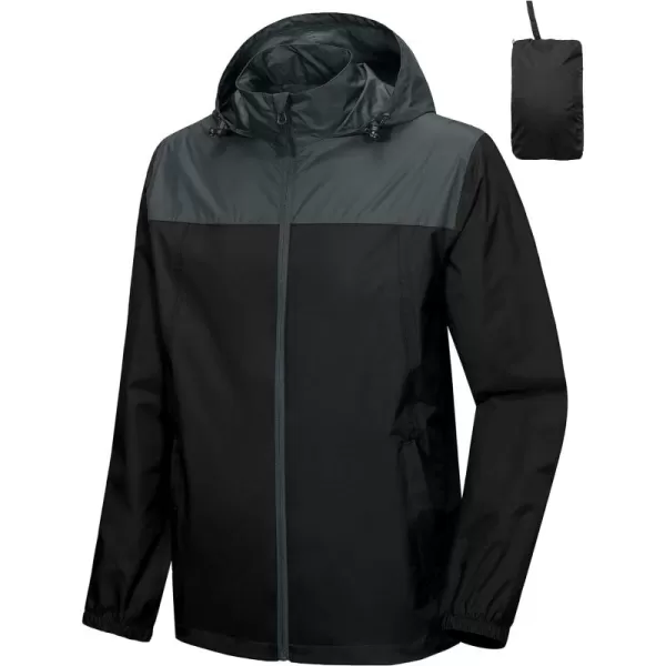 Little Donkey Andy Mens Packable Waterproof Ultralight Rain Jacket Lightweight Hooded Raincoat Hiking Travel
