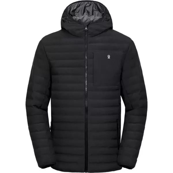 Little Donkey Andy Men's Warm Waterproof Puffer Jacket Hooded Windproof Winter Coat with Recycled Insulation